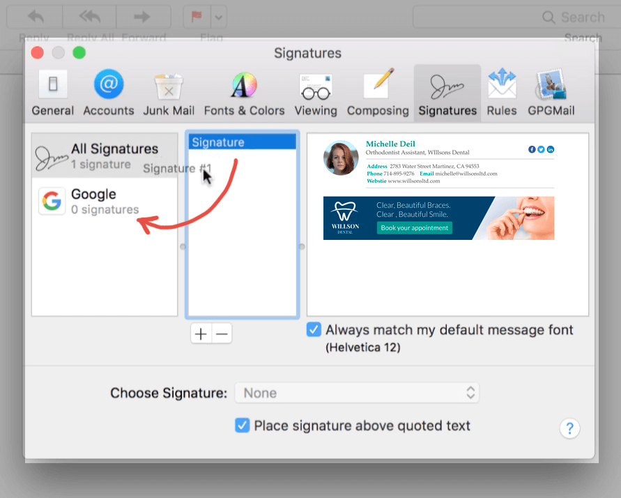 when i select an email message in outlook 2016 for the mac can i chamnge the color